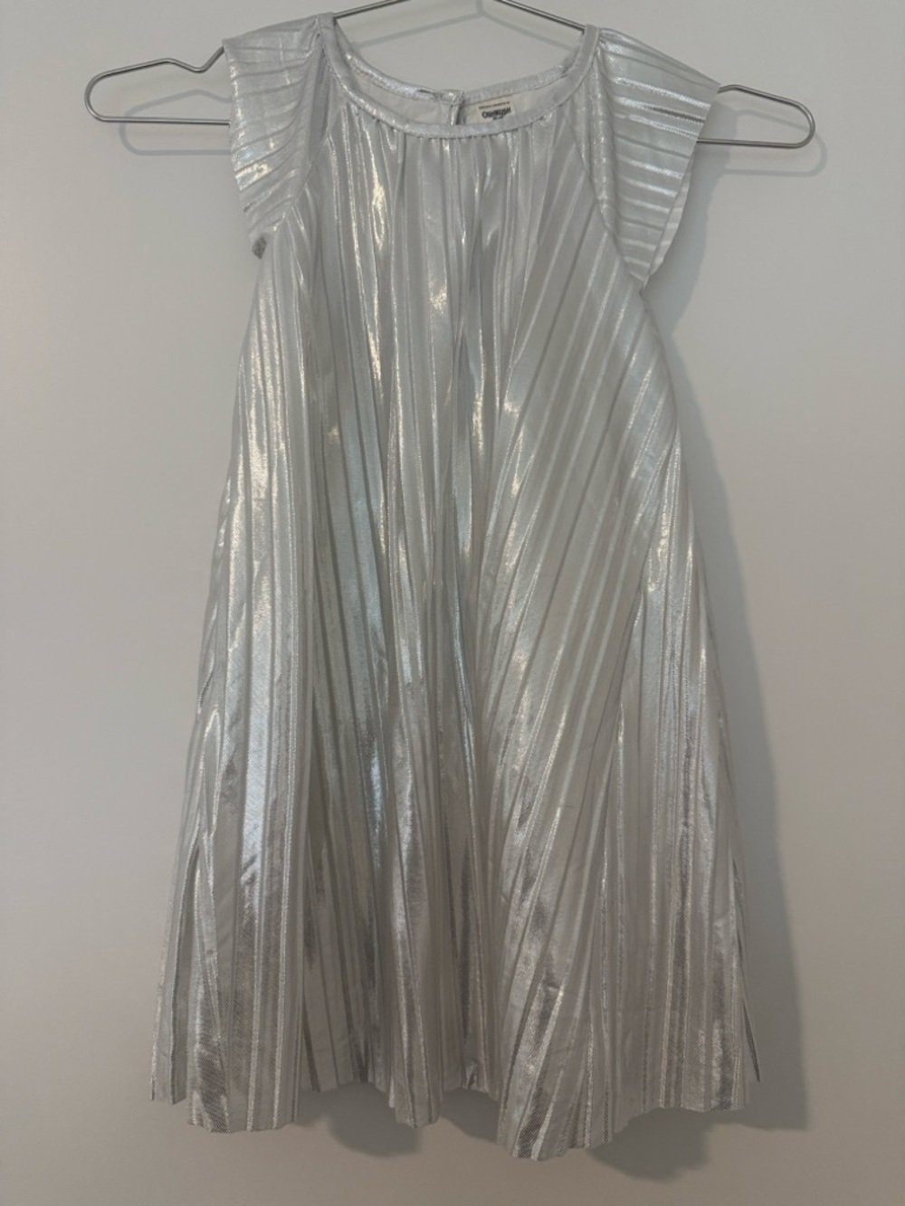 OshKosh B'gosh Shiny Silver Pleated Girls Dress